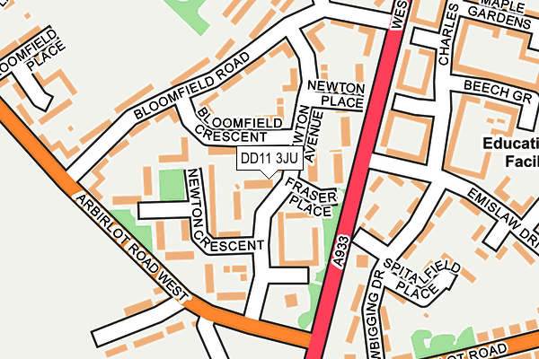 DD11 3JU map - OS OpenMap – Local (Ordnance Survey)