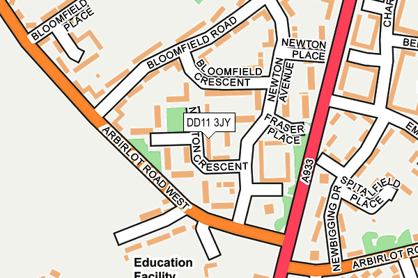 DD11 3JY map - OS OpenMap – Local (Ordnance Survey)