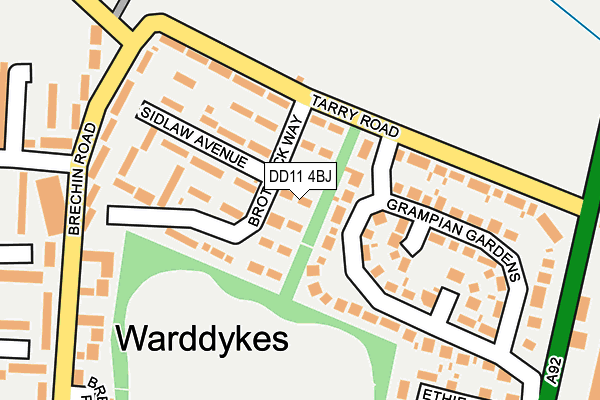 DD11 4BJ map - OS OpenMap – Local (Ordnance Survey)