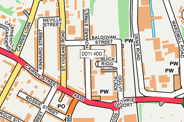 DD11 4DD map - OS OpenMap – Local (Ordnance Survey)