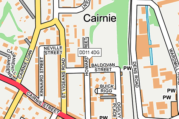 DD11 4DG map - OS OpenMap – Local (Ordnance Survey)