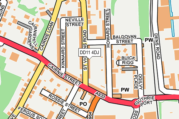 DD11 4DJ map - OS OpenMap – Local (Ordnance Survey)