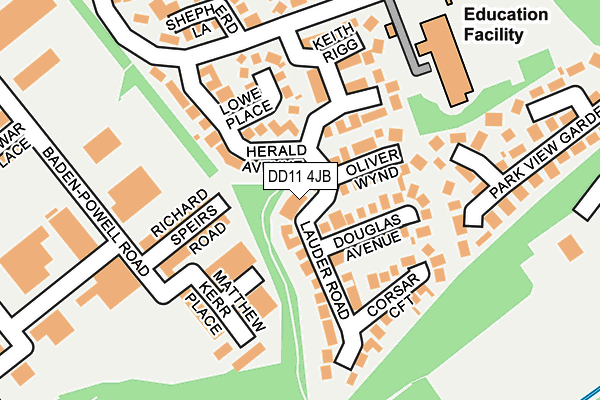 DD11 4JB map - OS OpenMap – Local (Ordnance Survey)