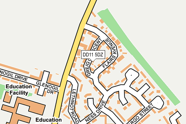 DD11 5DZ map - OS OpenMap – Local (Ordnance Survey)