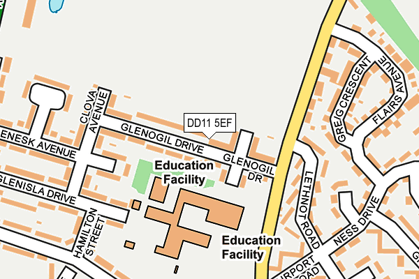 DD11 5EF map - OS OpenMap – Local (Ordnance Survey)