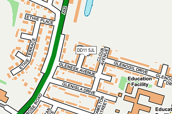 DD11 5JL map - OS OpenMap – Local (Ordnance Survey)