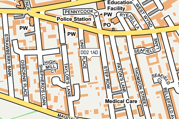 DD2 1AD map - OS OpenMap – Local (Ordnance Survey)