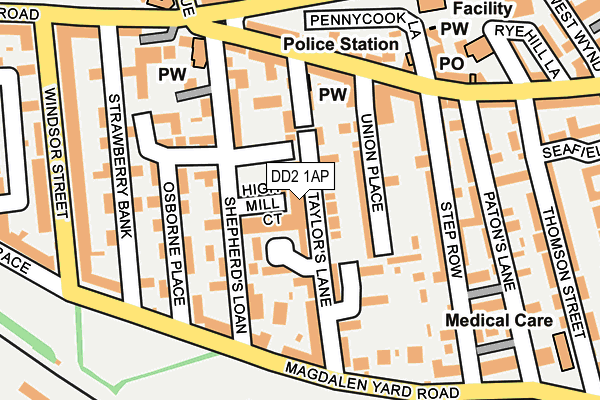 DD2 1AP map - OS OpenMap – Local (Ordnance Survey)