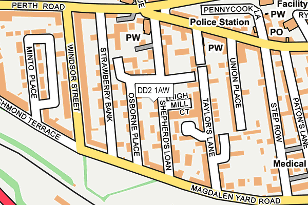 DD2 1AW map - OS OpenMap – Local (Ordnance Survey)