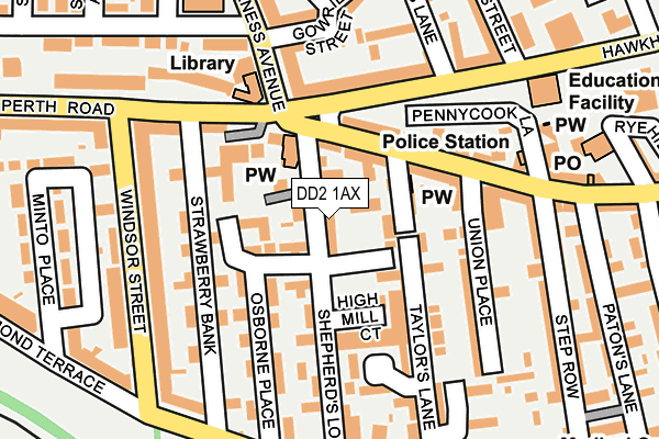 DD2 1AX map - OS OpenMap – Local (Ordnance Survey)