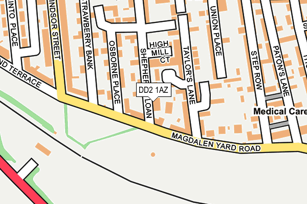 DD2 1AZ map - OS OpenMap – Local (Ordnance Survey)