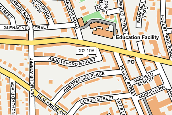 DD2 1DA map - OS OpenMap – Local (Ordnance Survey)