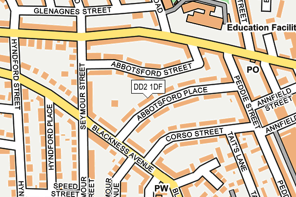 DD2 1DF map - OS OpenMap – Local (Ordnance Survey)