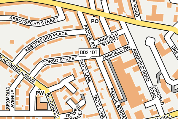 DD2 1DT map - OS OpenMap – Local (Ordnance Survey)