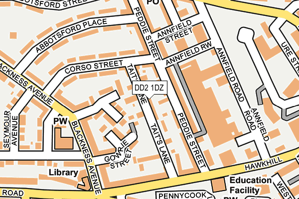 DD2 1DZ map - OS OpenMap – Local (Ordnance Survey)