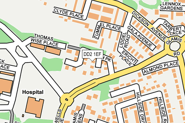 DD2 1EF map - OS OpenMap – Local (Ordnance Survey)