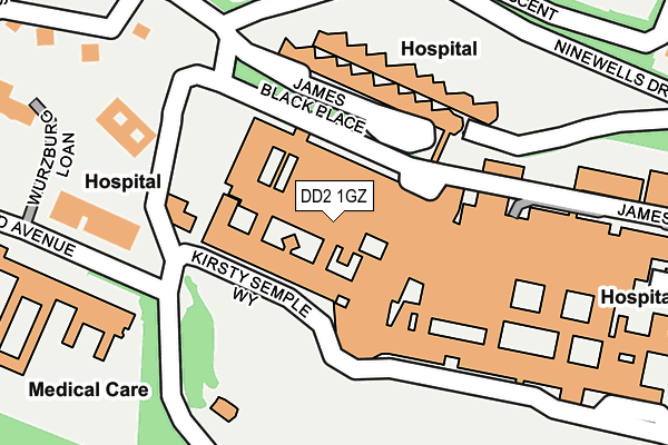 DD2 1GZ map - OS OpenMap – Local (Ordnance Survey)