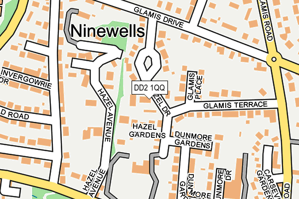 DD2 1QQ map - OS OpenMap – Local (Ordnance Survey)