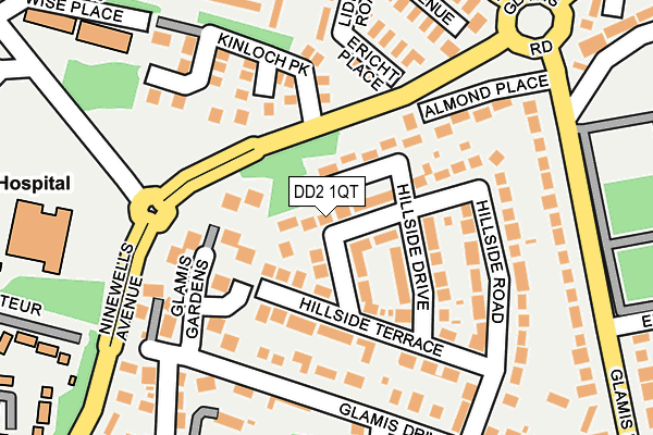 DD2 1QT map - OS OpenMap – Local (Ordnance Survey)