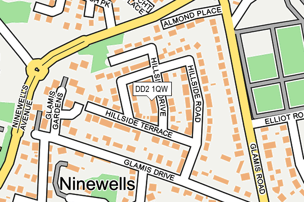 DD2 1QW map - OS OpenMap – Local (Ordnance Survey)