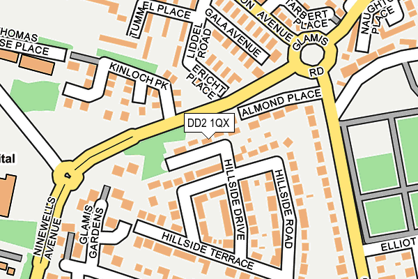 DD2 1QX map - OS OpenMap – Local (Ordnance Survey)