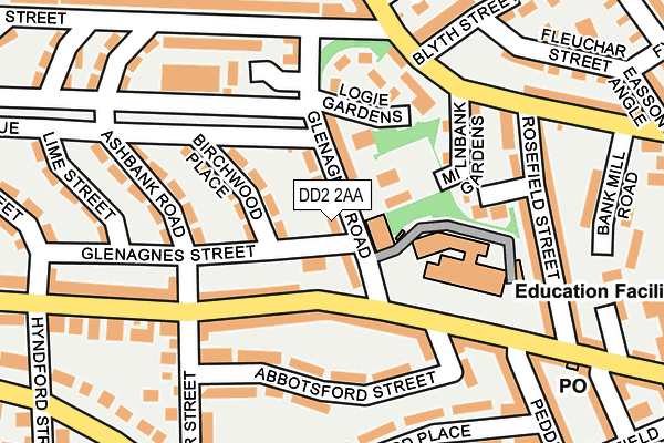 DD2 2AA map - OS OpenMap – Local (Ordnance Survey)