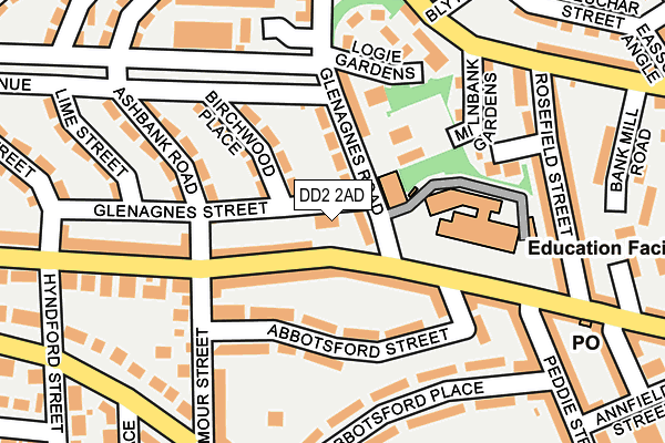 DD2 2AD map - OS OpenMap – Local (Ordnance Survey)