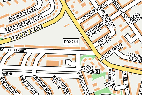 DD2 2AH map - OS OpenMap – Local (Ordnance Survey)