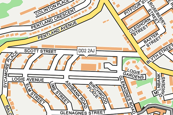 DD2 2AJ map - OS OpenMap – Local (Ordnance Survey)