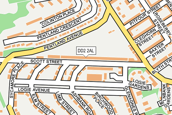 DD2 2AL map - OS OpenMap – Local (Ordnance Survey)