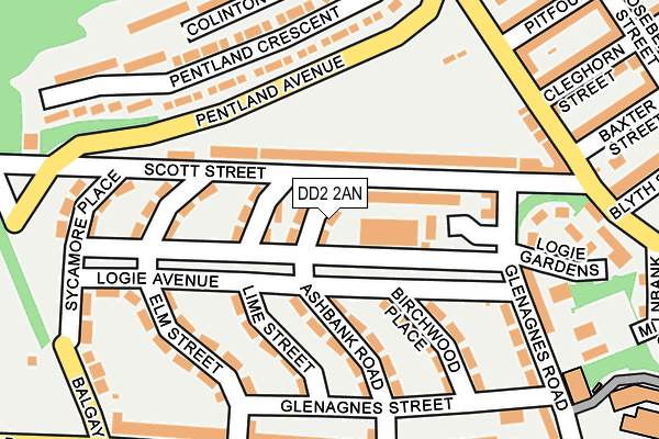 DD2 2AN map - OS OpenMap – Local (Ordnance Survey)