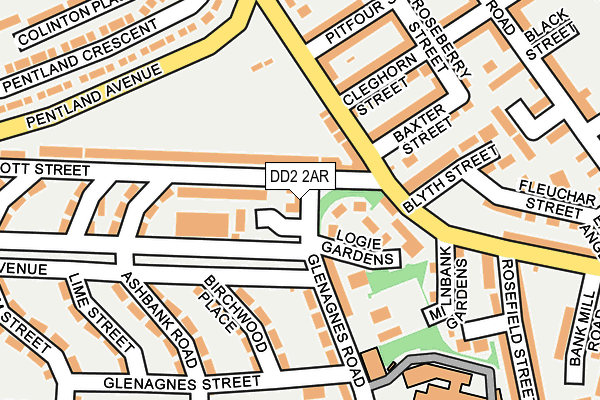 DD2 2AR map - OS OpenMap – Local (Ordnance Survey)