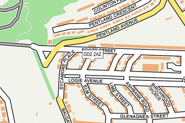 DD2 2AZ map - OS OpenMap – Local (Ordnance Survey)