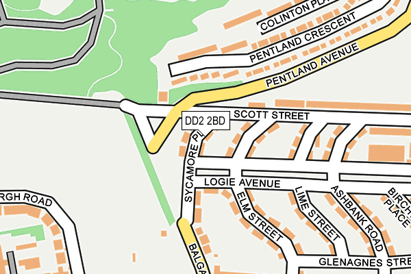 DD2 2BD map - OS OpenMap – Local (Ordnance Survey)