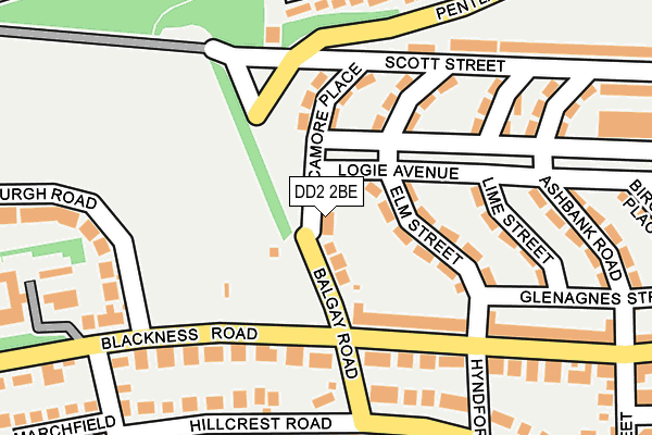 DD2 2BE map - OS OpenMap – Local (Ordnance Survey)