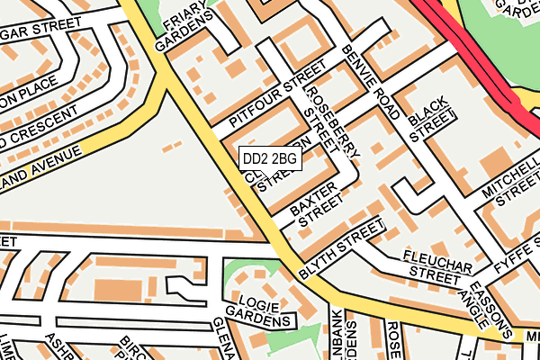 DD2 2BG map - OS OpenMap – Local (Ordnance Survey)