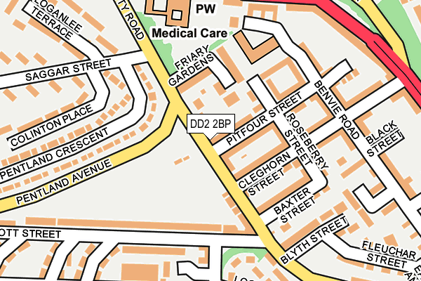 DD2 2BP map - OS OpenMap – Local (Ordnance Survey)