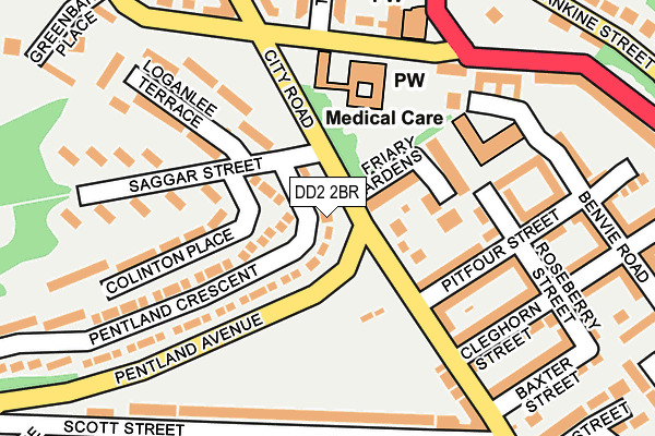 DD2 2BR map - OS OpenMap – Local (Ordnance Survey)