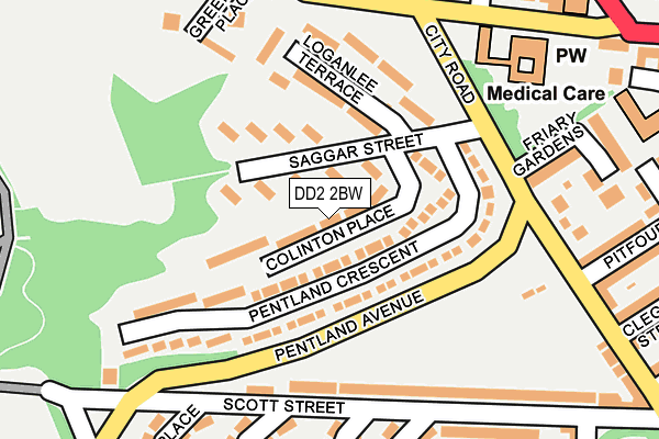 DD2 2BW map - OS OpenMap – Local (Ordnance Survey)