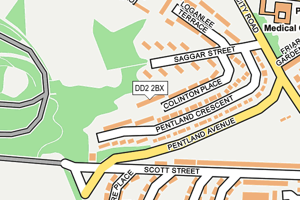 DD2 2BX map - OS OpenMap – Local (Ordnance Survey)