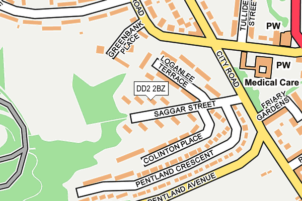 DD2 2BZ map - OS OpenMap – Local (Ordnance Survey)