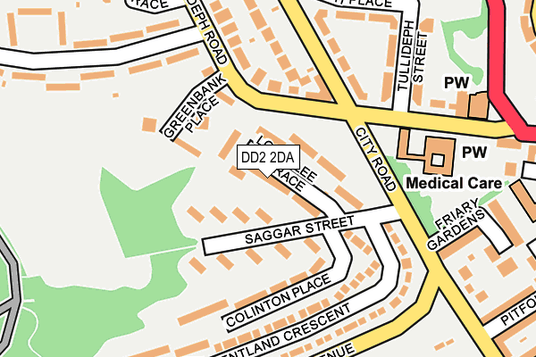 DD2 2DA map - OS OpenMap – Local (Ordnance Survey)