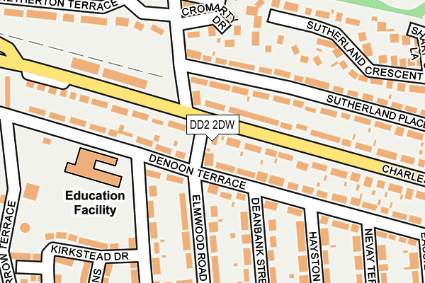 DD2 2DW map - OS OpenMap – Local (Ordnance Survey)