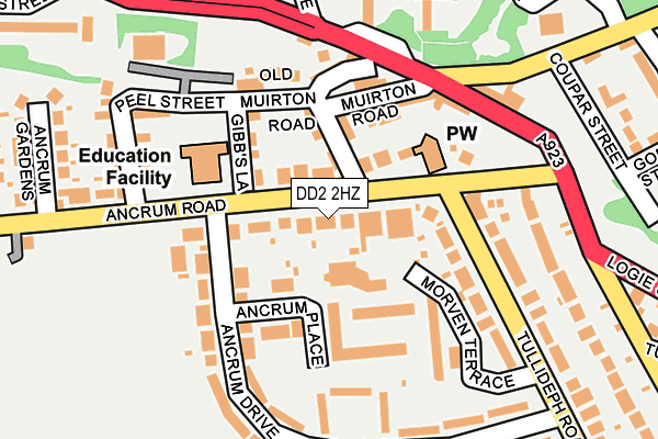 DD2 2HZ map - OS OpenMap – Local (Ordnance Survey)