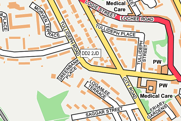 DD2 2JD map - OS OpenMap – Local (Ordnance Survey)