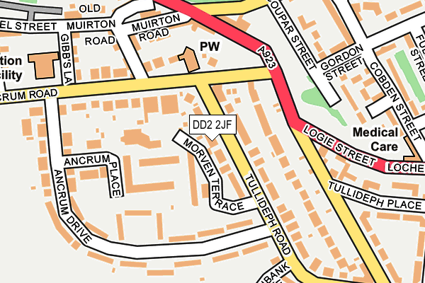 DD2 2JF map - OS OpenMap – Local (Ordnance Survey)