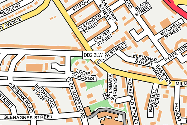 DD2 2LW map - OS OpenMap – Local (Ordnance Survey)