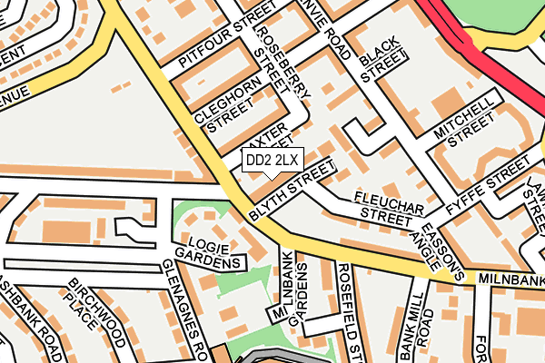 DD2 2LX map - OS OpenMap – Local (Ordnance Survey)