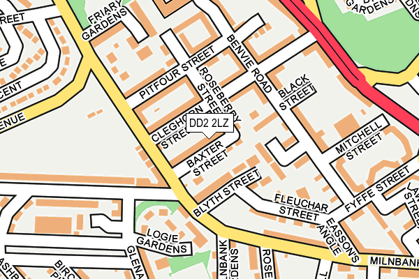 DD2 2LZ map - OS OpenMap – Local (Ordnance Survey)