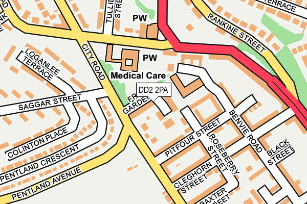 DD2 2PA map - OS OpenMap – Local (Ordnance Survey)